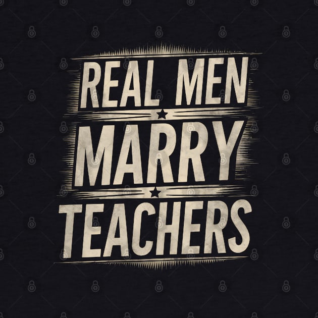 Real Men Marry Teachers Future Husband Teacher Wife Engagement Funny by TopTees